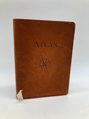 Leather Bound Traveler's Atlas (Compass Rose) by Graphic Image, Vintage 1996 Ed.-image