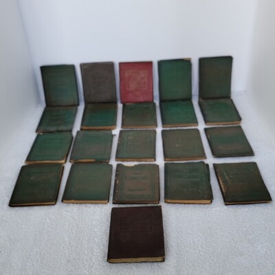 Twenty-One Little Leather Library Book Collection - 1921 Very Unique-image