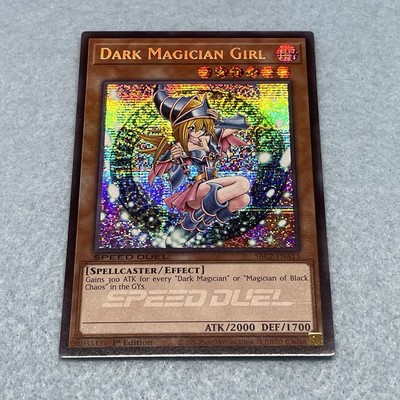 Yugioh Dark Magician Girl SBC2 1st Edition Secret Rare Card Lightly Played-image