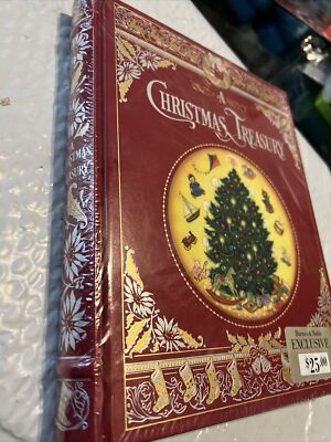 A CHRISTMAS TREASURY BOOK LEATHERBOUND HARD COPY HOLIDAY Barnes Noble Sealed-image