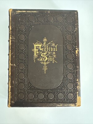 Festival of Song - Antique Victorian Poetry Anthology 1866 - Decorative - 1st Ed-image