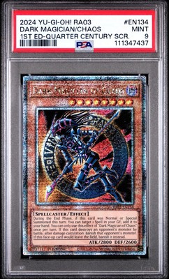 YuGiOh! Quarter Century Rare Dark Magician Of Chaos PSA 9 RA03-EN134-image
