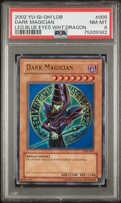 2002 Yu-Gi-Oh! - Dark Magician #LOB-005 - PSA 8-image