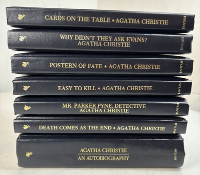 Lot of 7 THE AGATHA CHRISTIE MYSTERY COLLECTION Books Bantam Leatherette-image