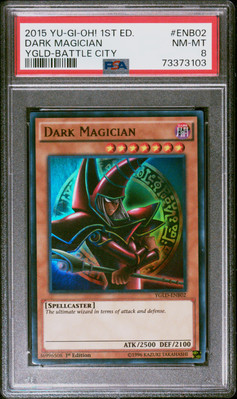 2015 Yu-Gi-Oh! Yugi'S LD: Battle City #ENB02 Dark Magician PSA 8-image
