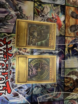 Dark Magician Two Artworks - Yu-Gi-Oh Unofficial Gold Plastic Cards-image