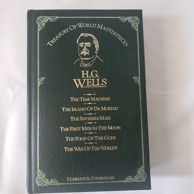 Treasury of World Masterpieces: H. G. Wells, 1982 HC 1st. ED. LEATHER/GOLD PAGES-image