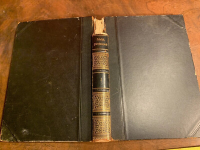 Jewish Bible  Bereishis Genesis antique leather bound Judaism book Judaica-image