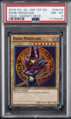 2015 YU-GI-OH! YUGI'S LEGEND DECK: GADGET DECK 1ST ED #ENC09 DARK MAGICIAN PSA 8-image