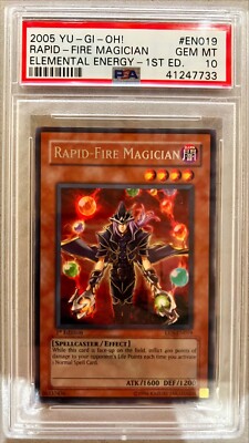 Yu-Gi-Oh! 1ST ED. PSA 10 GEM-MT 'Rapid-Fire Magician' EEN-EN019 ~RARE~ COMPLETER-image