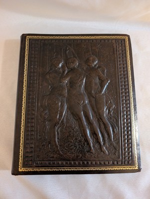 Vintage The Three Graces Leather Bound Photo Scrap Book Album Cushioned Unused-image