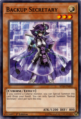 Backup Secretary - SP18-EN002 - Common - 1st Edition x1 - Lightly Played-image
