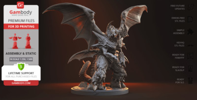 Destroyah Resin Sculpture Statue Model Kit Unpainted/Unassembled-image