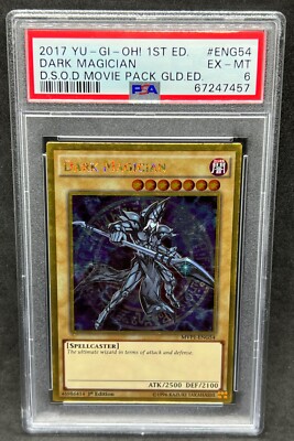 Yugioh PSA 6 EX-MT Dark Magician MVP1-ENG54 Gold Rare 1st Edition!!-image