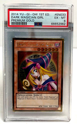 Dark Magician Girl 1st Edition PSA 6 PGLD-EN033 2014 Yugioh Premium Gold Nice-image