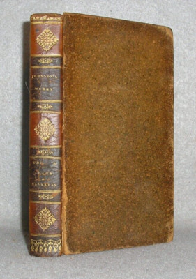 Antique English Poetry Book Samuel Johnson Works Idler & Rasselas Leather 1818-image