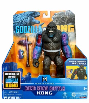 Godzilla vs Kong Hong Kong Battle King Kong Damage Reveal Playmates Toy In Hand-image