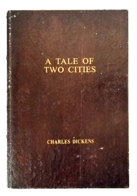 Wooden Decor Storage Box Tale of Two Cities - Dickens Ornate Faux Leather Book-image