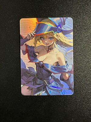 Dark Magician Girl YuGiOh Waifu Doujin Anime Textured Foil Card-image