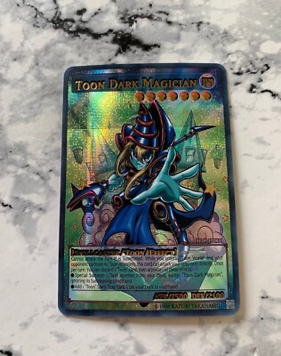 DIY ORICA Toon Dark Magician Holo Style NM Secret Rare Foil Card Yugi-image