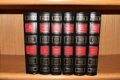 Easton Press 6V THE SECOND WORLD WAR Winston Churchill WWII LEATHER 1ST FINE/OOP-image