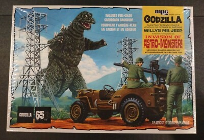 Godzilla Planetary Defense Willys MB Jeep Plastic Model Kit MPC 882 1:25 NEW-image