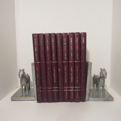 Southwestern Company FAMILY BIBLE LIBRARY 10 Volumes, Leather Bound w/Gold Foil-image