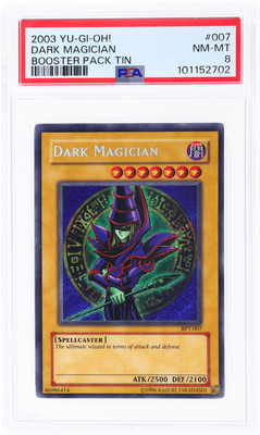 2003 Yu-Gi-Oh! Booster Tin Dark Magician Secret Rare #BPT-007 PSA 8-image