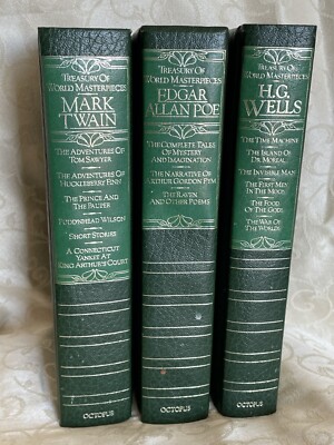 Treasury of World Masterpieces 3 Books - Mark Twain,H.G. Wells, Edgar Allan Poe-image