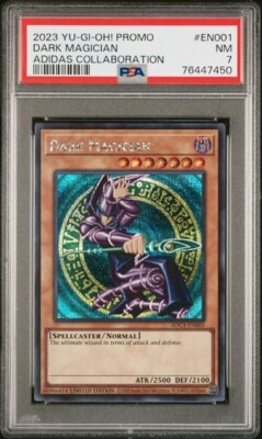 PSA 7 DARK MAGICIAN YuGiOh × adidas ADC1-EN001 Secret Rare YuGiOh Limited Card-image