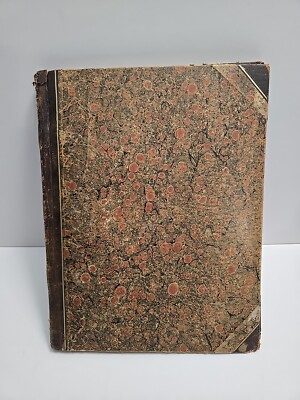 1800's Ledger Virginia Newspaper Scrapbook Semi-leather Bound Handwritten 1872-image