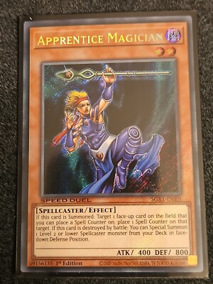 Yu-gi-oh! TCG 1x Apprentice Magician SGX1-ENI05 x1 SECRET RARE YUGIOH! DARK NM-image