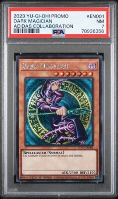 2023 Yu-Gi-Oh! Dark Magician Adidas Promo Secret Rare ADC1-EN001 PSA 7-image
