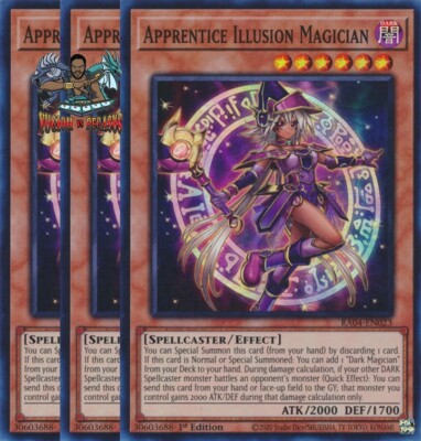 Yugioh! 3x Apprentice Illusion Magician RA04-EN023 Ultra Rare 1st Ed NM-image