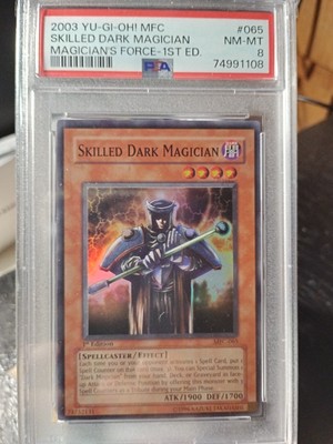 Yu-Gi-Oh Card - MFC-065 - SKILLED DARK MAGICIAN NM-MT 1st Edition PSA 8-image