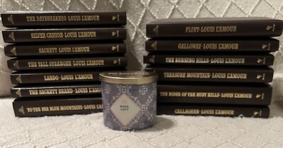 Louis Lamour Leatherette Collection Books, Lot of 20- Embossed Autograph Covers-image