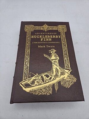 THE ADVENTURES OF HUCKLEBERRY FINN - Mark Twain, Leather Easton Press (Clean)-image