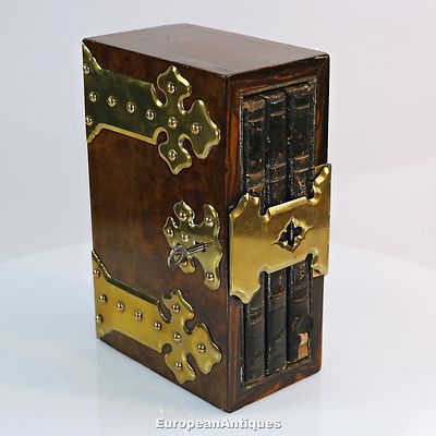 Antique English Walnut Slipcase Book Box London c.1860 Cash Diary & Address Book-image