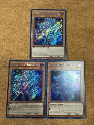 🔥 3x YUGIOH Magicians' Souls RA02-EN014 SECRET RARE PLAYSET NM 1ST EDITION-image