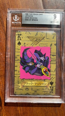1998 Yugioh Toei Poker Japanese Dark Magician King of Spades BGS 9 PSA-image