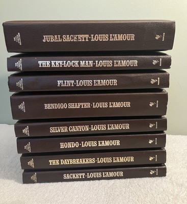Lot of 8- Hardcover Leatherette short Story Louis L'Amour Collection  Bantam -image