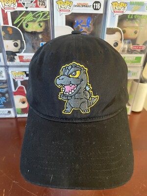 Godzilla Chibi Unisex Adjustable Dad Hat / Cap - Black - Strapback-image