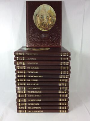 Time Life The Old West Brown Faux Leather Book Lot 16 Mexican War Canadians Guns-image