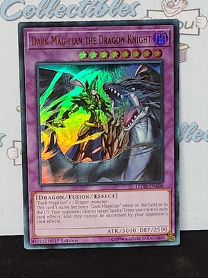 Yugioh 1996 1st Edition Dark Magician The Dragon Knight Ultra Rare Holo Trading-image