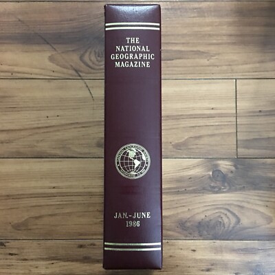NATIONAL GEOGRAPHIC FAUX LEATHER BOUND SLIP CASE January-June 1986-image