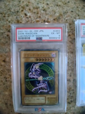 PSA 6 Dark Magician LN-53 Ultimate Rare 2001 Japanese Relief YuGiOh-image